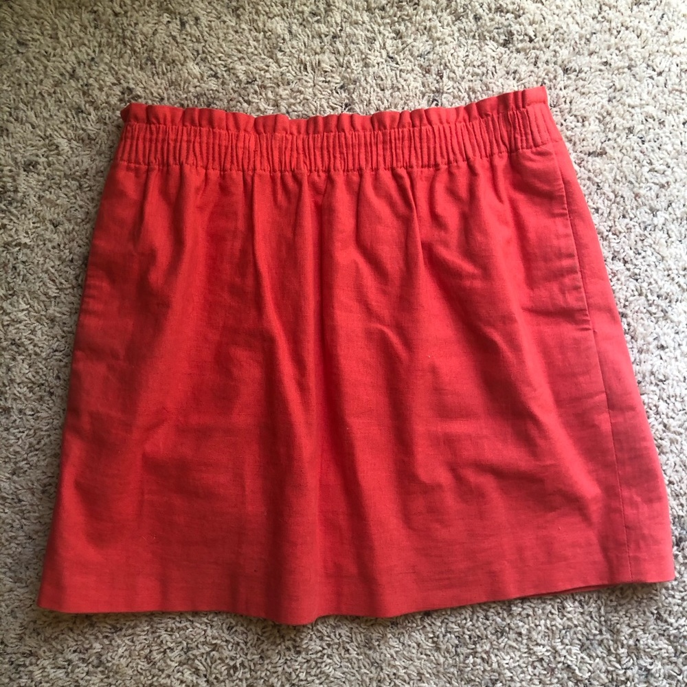 Coral J. Crew paperbag skirt